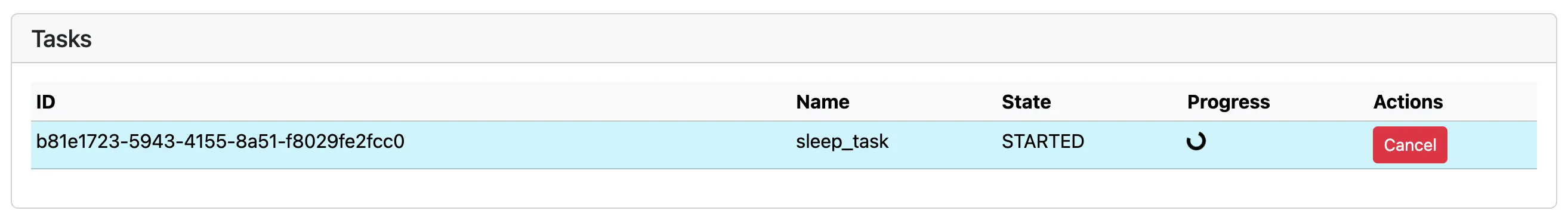 List running tasks